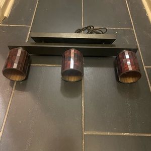 Three globe, Stainglass/mosaic light fixture wall or ceiling mount